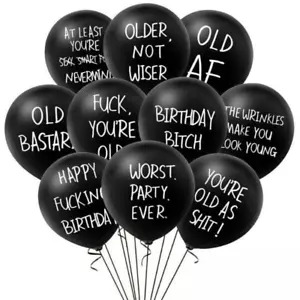 Grumpy Rude x10 Offensive Adult Humour Birthday Latex Balloons Insulting Funny - Picture 1 of 4