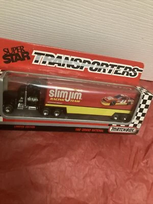 BOBBY LABONTE 1992 SLIM JIM MATCHBOX HAULER Transporter Nascar BOXED 1/87 scale - Image 1 of 4