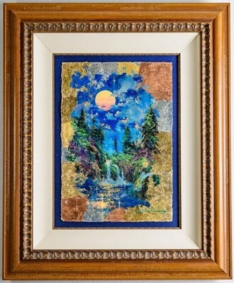 Pintura Original Firmada James Coleman Medios Mixtos sobre Papel Enmarcado Foto 1 de 4