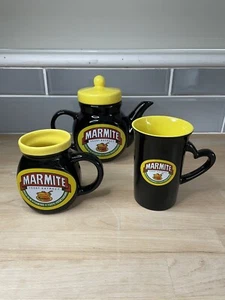 Marmite Teapot and Mug Set x3 - Picture 1 of 7