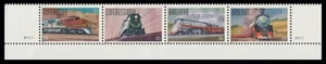US 3333 3334 3336 3337 All Aboard 33c plate strip 5 L P1111 MNH 1999 - Picture 1 of 1