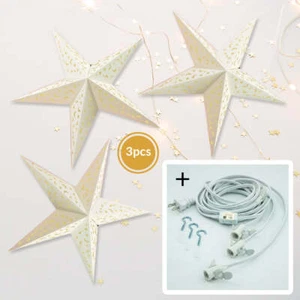 Linterna de Estrella de Papel Iluminado Luna y Estrellas Blanco 24" con Bombilla LED... - Imagen 1 de 11