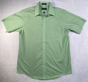 Camisa Stafford Essentials Para Hombres 16 Corta SS Calce Clásico Verde Tela Ancha Todos los Días - Imagen 1 de 10