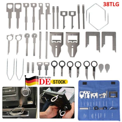 MARKENLOS 38x KFZ Autoradio Ausbau Werkzeug Set Entriegelung für AUDI FORD VW JVC SONY BMW