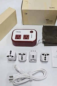 Foval 200W Travel Adapter & Power Converter SGR-LXC200W-2, 2 AC 2 USB Ports - Picture 1 of 7