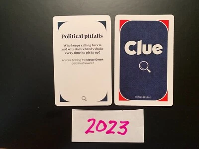 Clue  2023  Political pitfalls Card   Game Replacement Pieces - Image 1 of 2