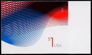 USA Sc. 4953a $1 Patriotic Waves 2014 MNH single NO DIE CUTS - Picture 1 of 1