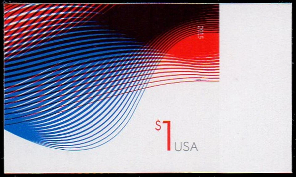USA Sc. 4953a $1 Patriotic Waves 2014 MNH single NO DIE CUTS - Image 1 of 1