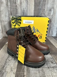 Arctiv8 Herren braun Leder Schnürung Arbeitsstiefel ölbeständig Motor-02 Gr. 6 - Bild 1 von 5