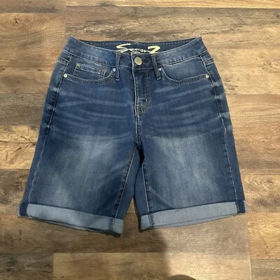NUEVO Pantalones Cortos de Fin de Semana Denim Seven7 Para Mujer Tiro Medio Talla 4 Foto 1 de 3