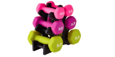 VIC_SPACE1 Women Arm Dumbbell Set 6 Training Hand Weights With Stand 2 3 5 Pounds Strength