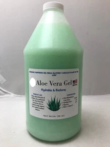 Green Aloe Vera Gel For Body After Sunburn Hydrate Relief Half Gallon 64 oz Seal - Picture 1 of 7