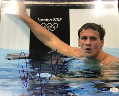Foto olímpica autografada assinada por Ryan Lochte 11x14 JSA 2 - Imagem 1 de 3