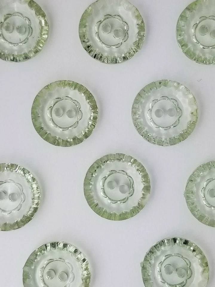 SIZE 24L - 5/8", CRYSTAL BUTTON, SAGE, 1 DOZEN, SHINY FINISH, FREE SHIPPING USA - Image 1 of 1