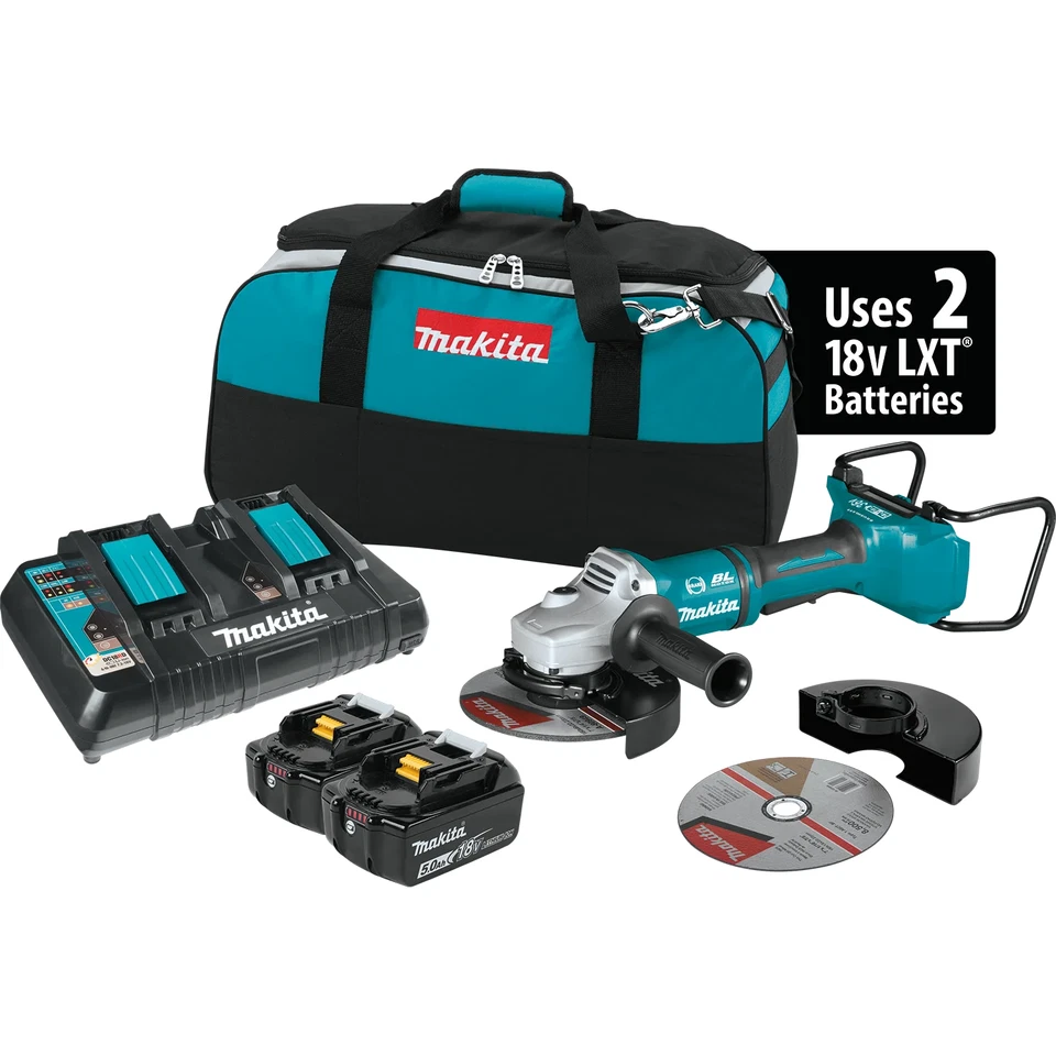 Makita XAG12PT1 18V X2 36V Brush/Cordless 7 in. Cut‑Off/Angle Grinder Kit, New - Image 1 of 4