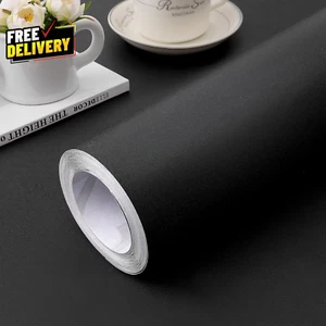 Peel and Stick Wallpaper 15.7 X 118 Black Contact Paper for Cabinets and Drawers - Picture 1 of 7