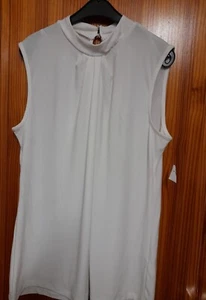 Farahi By Nicole Farhi Ladies Blouse Size 14 Large Sleeveless Ivory New - Picture 1 of 11