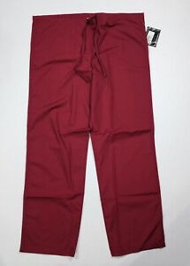 NWT Dickies Scrub Bottoms Medical Uniform Burgundy Pants Medium Drawstring Waist