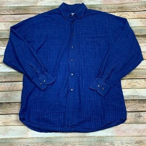 Pringle Scotland Men's Button Down Blue Check Shirt Made in Italy Size Medium - Picture 1 of 7