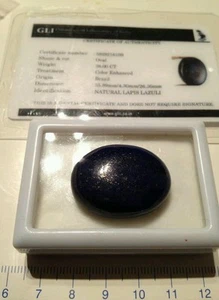 FAVOLOSO CABOCHON DI LAPISLAZZULI BRASILIANO NATURALE 38 CARATI - Imagen 1 de 1