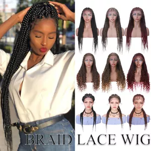100% Hand Braided Lace Wig Box Braided Lace Wigs Braids with Baby hair Wig Women - Picture 1 of 84