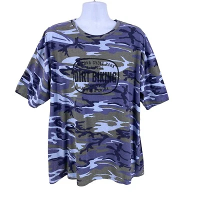 Code V Mens  Purple Green Camo Knit T-Shirt Size 2X AZ Dirt Biking Short Sleeve - Image 1 of 4