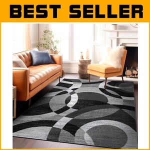 Contemporary 5'3" x 7'3" Abstract Area Rug - Perfect for High Traffic Spaces - Picture 1 of 9
