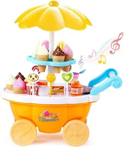 Ice Cream Toy Cart Play Set for Kids - 39-Piece Pretend Play Food - Educational - Picture 1 of 3