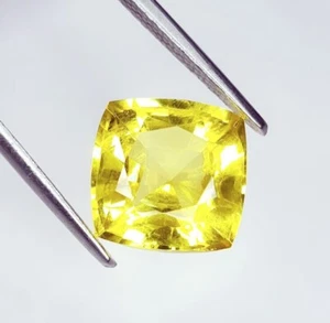 Loose Gemstone Natural Yellow Sapphire Certified Cushion Shape 10 Ct Gems G03 - Picture 1 of 13
