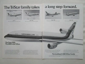 1/1977 PUB AVION LOCKHEED L-1011 TRISTAR DASH 500 AIRLINER AIRLINES ORIGINAL AD - Picture 1 of 1