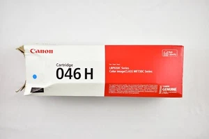 Canon 046 H cartuccia toner ciano ad alto rendimento originale (1253C001) NUOVA SCATOLA DANNEGGIATA - Foto 1 di 3
