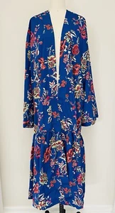 Tiered Long Reversible Print Boho  Kimono duster Two In One! Size L - Picture 1 of 7