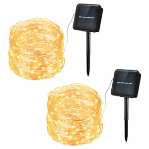 Habor String Lights, 33ft 100 LED Solar String Lights extérieur pour mur - Picture 1 of 7