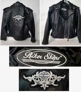 Vtg Rare HARLEY DAVIDSON Biker Skin motorcycle JACKET THINSULATE (SZ Women's XL) - Picture 1 of 17
