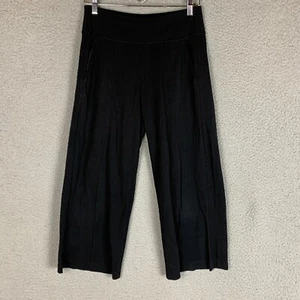 Athleta Pants Women Petite XS Cropped Wide Leg Stretch Black Actual 28x22.5 in - Picture 1 of 13