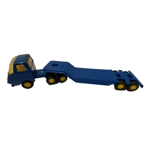 Remolque de plataforma Lowboy camión Tonka diecast vintage años 70 - azul 55010 - Imagen 1 de 12