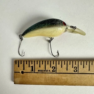 Vintage Norman Deep Little Baby N Crankbait Fishing Lure Green White - Picture 1 of 3