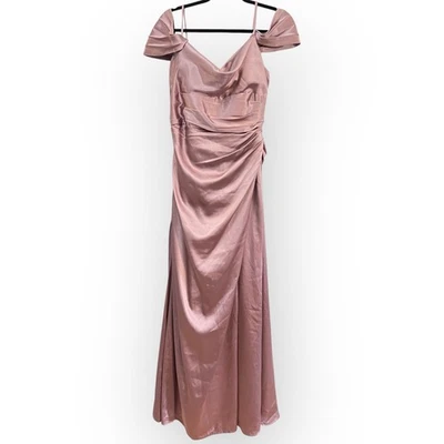 Vestido Galena Signature Charmeuse capuz mangas blush rosa tamanho 12 vestido espartilho - Imagem 1 de 4