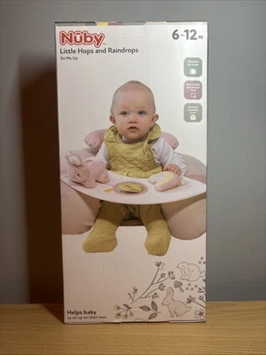 Nuby Little Hops And Raindrops Sit Me Up Inflatable Chair 6-12 Months Pink - Image 1 of 2