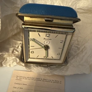Vintage Max Landau " Mariner" 1950's Western Germany Alarm Clock MINT IN BOX - Picture 1 of 9
