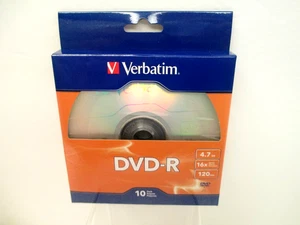 Verbatim DVD-R  Recordable Media 120 Min.Discs 4.7 GB 10 Pack Brand NIB - Picture 1 of 4
