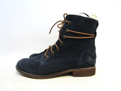 Josef Seibel 尺码 40 EUR 蓝色麂皮绒系带踝靴时尚靴 — 第 1/4 张图片