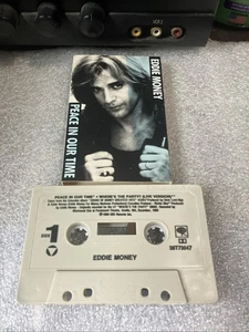 Eddie Money ‎– Peace In Our Time / Where's The Party? (Live) CASSETTE  - Picture 1 of 5