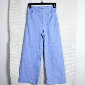 ANTHROPOLOGIE Maeve púrpura claro Colette recortado pierna ancha lino pantalones 25 PETITE - Imagen 1 de 7