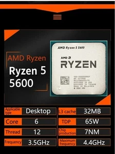 Procesor stacjonarny AMD Ryzen 5 5600 (3,5 GHz, 6 rdzeni, gniazdo AM4) - Zdjęcie 1 z 1