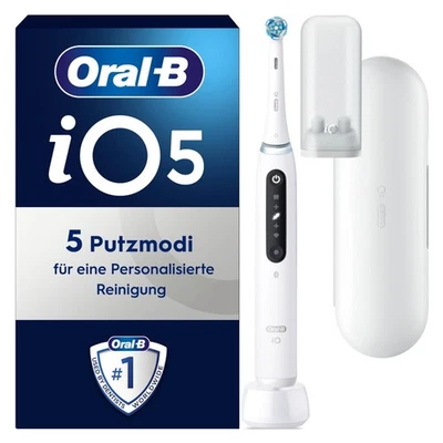 Oral-B iO Series 5 Elektrische Zahnbürste Quite White Magnet-Technologie Timer - Bild 1 von 4