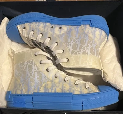 Dior B23 High-Top Sneakers With Gradient Blue Dior Oblique Canvas Men's 43 - Image 1 of 4