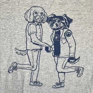 Camisa Mythical Apretón de Manos Para Hombres L Gris Perros Estampado Gráfico Manga Corta Algodón Camiseta - Imagen 1 de 4