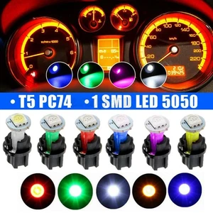 10x T5 Car Interior Dash Panel Mount Cluster LED Light Bulbs w/ Twist Socket Set - Picture 1 of 19