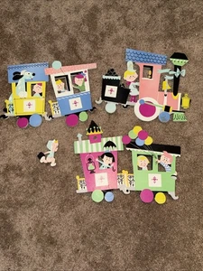 50s Vintage Dolly Toy Co 4 Piece Choo Choo Train Wall Art - Picture 1 of 10